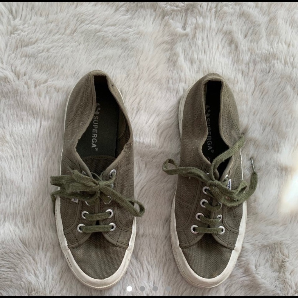 Olive green superga sneakers size 38